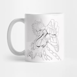 ikki the phoenix line art in saint seiya ecopop art Mug